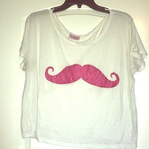 Glittered Mustache tee